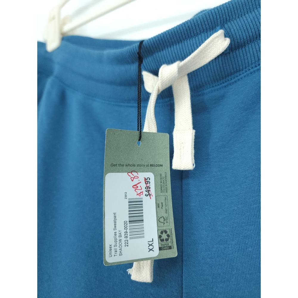 REI Co-op Pants Mens 2XL Blue Fleece Joggers Sweatpants Casual Lounge PullOn NWT - Picture 7 of 8